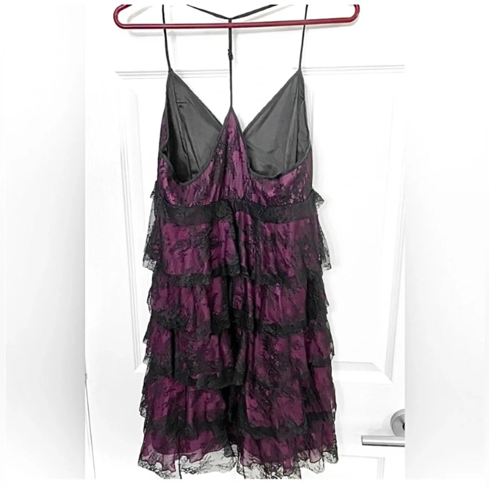 NWOT - Tiered Pink and Black Lace Dress - Picture 3 of 4